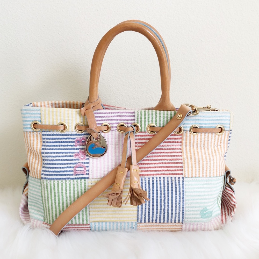 Dooney & Bourke Seersucker Tassel Tote Crossbody